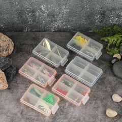 Set of 6 Clear Plastic Fishing Tackle Boxes with 4 Compartments Each
