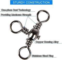 Versatile 120pcs Rust-Resistant Fishing Swivels – Perfect for All Techniques