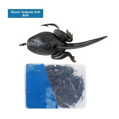 Fishing Lure Tadpole Style Floating Soft Bait for Bass 6.8cm Black PVC 30pcs