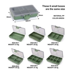 1-8Compartments Storage Box Carp Fishing Tackle Boxes Bait 105*65 *24mm Portable