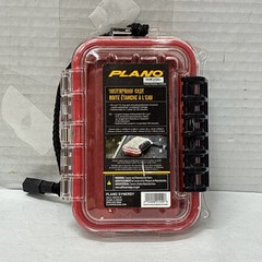 Plano 1449-00 Small Polycarbonate Waterproof Case 6.5″ x 4.67″ x 2″ Red/Clear