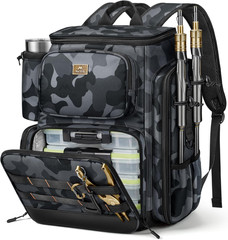 Pro Fishing Backpack with 4 Tackle Boxes, 3600 Tackle Box Backpack