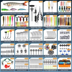 PLUSINNO Fishing Tackle Kit Large 12X 4-Layer Tackle Box 547 Pcs