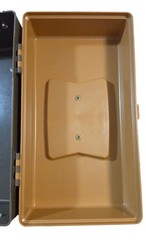 Vintage Plano 5000 Fishing Tackle Box Brown Tan Hard Case Made in USA 13″