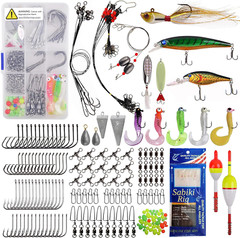 Saltwater Fishing Tackle Kit -212Pcs Ocean Fishing Tackle Box Include Fishing Ri