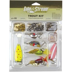 Lake & Stream Tackle Trout Kit, 68 Piece Made by Eagle Claw