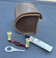 Vtg Ambassador Abu Garcia Fishing Reel CASE Leather Sweden See Description