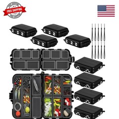 10 Pack Small Tackle Box Organizer for Fishing, Mini Double Sided Portable Po…