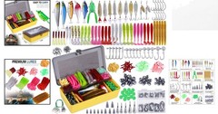 Portable Fishing Tackle Box with 19 Baits: Ideal for Bass & Trout Fishing