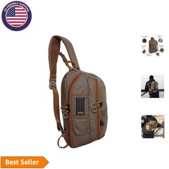 Lightweight Olive Green Fly Fishing Sling Pack – MOLLE, 6 Pockets & Quick Access
