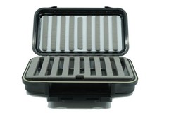 Waterproof Fly Box with Swing Leaf for Large Flies Black