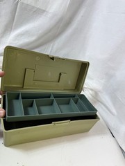 Vintage Sportfisher Olive Green Plastic Fishing Tackle Box Tray 11”