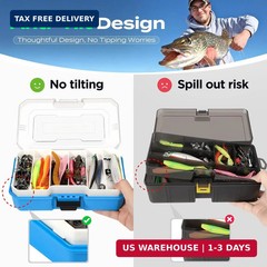 Fishing Tackle Box with Tackle Included, 373PCS Fishing Lures Kit with Removable