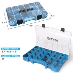 Fishing Tackle Box,Plastic Clear Fishing Storage Organizer Blue(4Packs 3600)