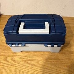 PLANO Fishing Tackle Box, Model 6202 Blue & Tan 14″x8″x8″