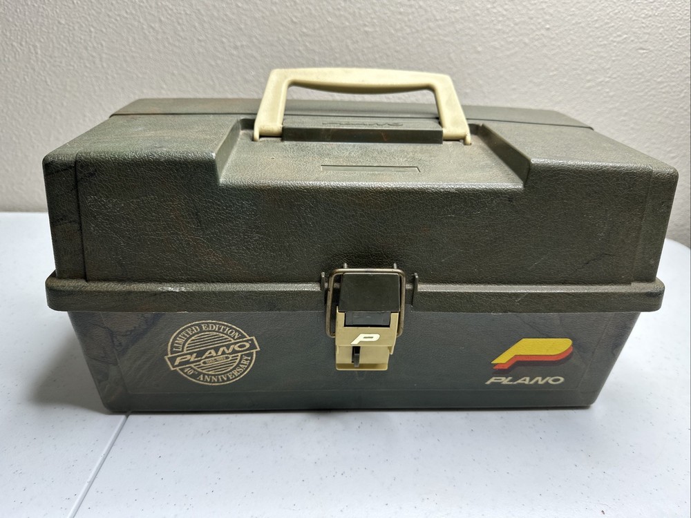 Plano Green Tackle Box Model 6303 3 Tier Fold Out Tray 40th Anniversary