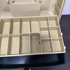 Plano Tackle Box Green Tan Vintage 4100 1980’s Storage Case Made USA 1 Tray