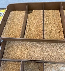 Tackle Box , Fishing, Brown , Used , 2 Tray, Cork Bottom, Hard Metal, Snap Close