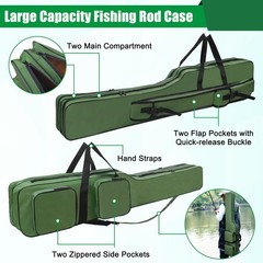 Fishing Rod Case, Portable Fishing Pole Bag 4.27ft Waterproof Rod Reel Carrie…