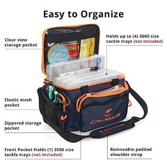 Fishing Tackle Bags – Fishing Bags B：Orange(without trays)-14.3*9*7.5 inches