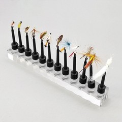 12Pcs Fishing Lure Display Clips Alloy with Clear Base Bracket Holder