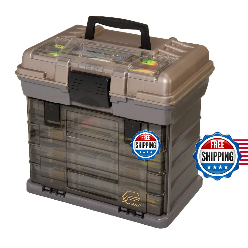 Plano Guide Series StowAway 4-By Rack System Tackle Box, Holds 4 3700 Utility Ta
