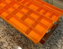 Rebel 600 Hard Plastic 3 Tray Fishing Tackle Box Vintage Rare Beige Orange Trays