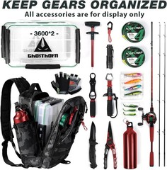 Fishing Backpack Waterproof Tackle Bag Sling Bag Gift