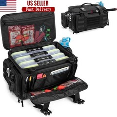 Fishing Tackle Bag Waterproof Nylon Organizer Storage Lures Rods Tools Outdoor