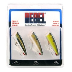 Rebel Lures Pop-R Topwater Popper Fishing Lure Triple Threat 3 Pack