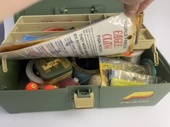 Vintage Plano Fishing Tackle Box 2110 Plastic 1 Tray with Grandpa’s Goodies Mix
