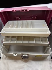 VTG Plano Fishing Tackle Box Model 3200 – 2 Tier Fold Out Trays 18 Compartments