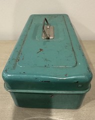 Vtg Liberty 12″ Steel Chest Metal Tackle Box Rochester NY Wing Trays USA Lot
