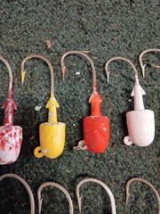 Large painted Bullet jig heads, StriperGrouper, halibut, rockfish,15 -pack 3 OZ