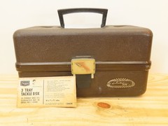 Vintage Tackle Fishing Box Sears Ted Williams 6 Tray 34454 and Instruction
