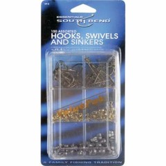 (6)-SouthBend 150-Piece Assorted Hook, Swivel & Sinker Kit Model: VP-9