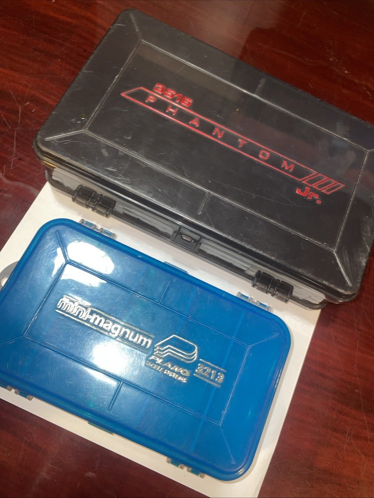 Fishing Lure Tackle Box Pair 3213 Plano Phantom 3616 Used