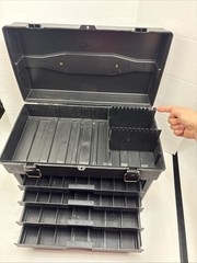 Vintage Plano Phantom Pro Tackle Box Black Plastic XL Fishing Tackle Bait Store