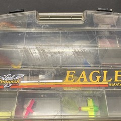 VINTAGE FENWICK EAGLE SATCHEL TACKLE BOX LAKE Lures Accessories Lot #4