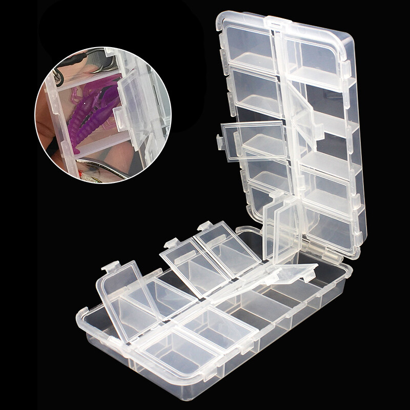20 Compartments Fishing Tackle Box Lures Baits Hooks Beads Earring Storage Case