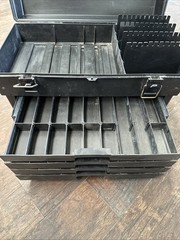 Large Vintage Plano Phantom Pro HUGE Tackle Box SPINNING BAIL LURES MULTI DRAWER