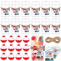 24 Sets Fishing Party Favors Candy Little Tackle Boxes W/ Red White Floater