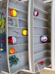 Plano 6203-06 Three-Tray Tackle Box craft storage W/bobbers & Worms