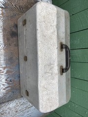 VTG My Buddy Aluminum Fishing Tackle Box 4 Tray Cantilever Tombstone W Tackle