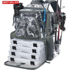 Fishing Tackle Backpack 45L Nylon Camouflage Multi-Pocket Storage Camouflage …