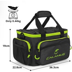 Fishing Tackle Storage Bag Water Resistant Organizer W/ Padded Strap & Pockets