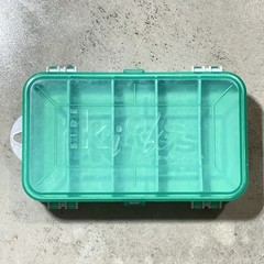 Vintage 90s Plano Side Kicks Grey Fishing Tackle Box 2-Sided See-Thru Teal Lids