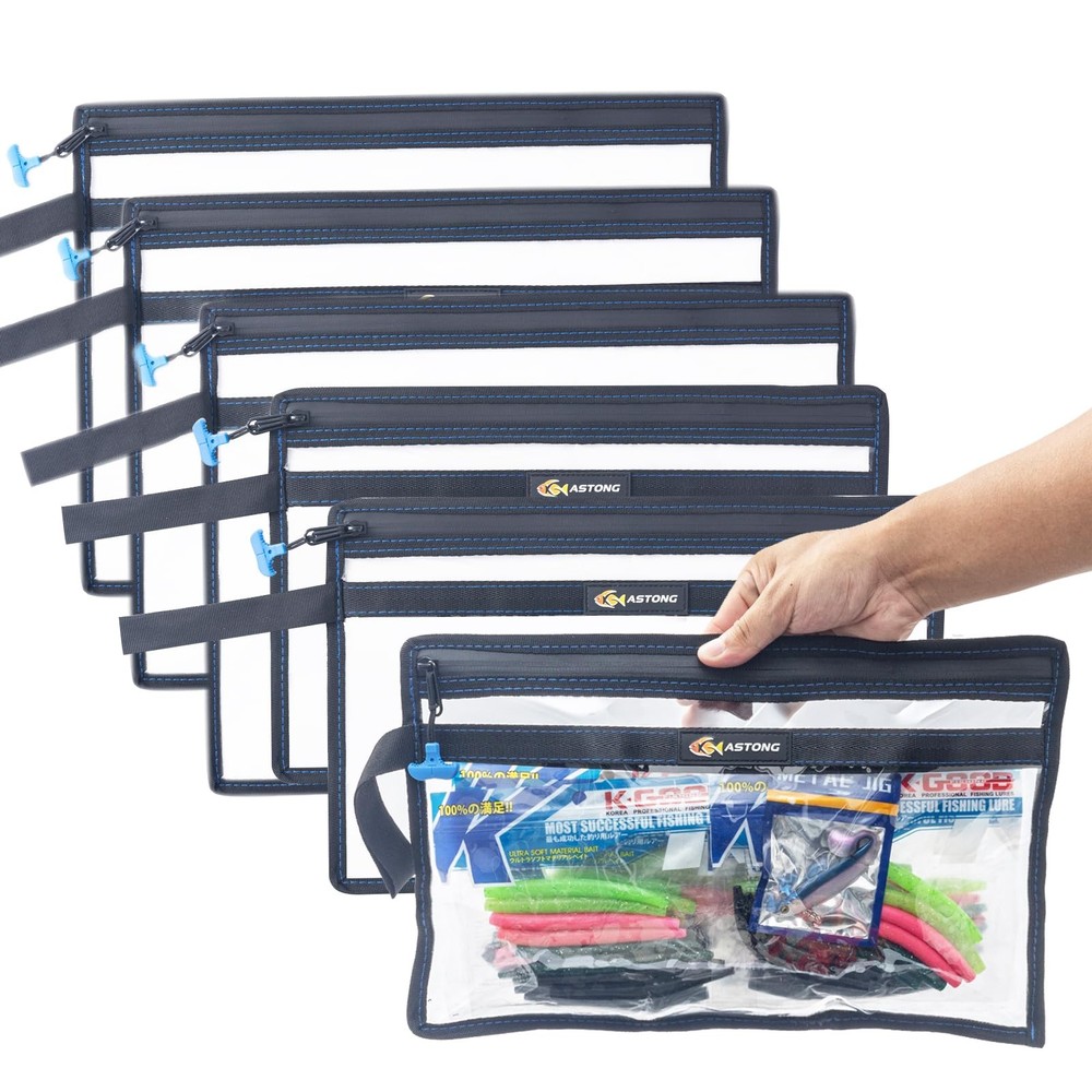 KASTONG 2 Layer Water-Proof Fishing Bait PVC Clear Storage Bag Tackle Set 3 Medi