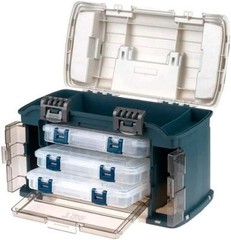Portable Fishing Tackle Storage Box with Three Stowaway Utility Compartments