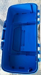 🔥PLANO 3-Tray TACKLE BOX W/ Dual Top Access~Collapsible Handle Blue/White “NEW”